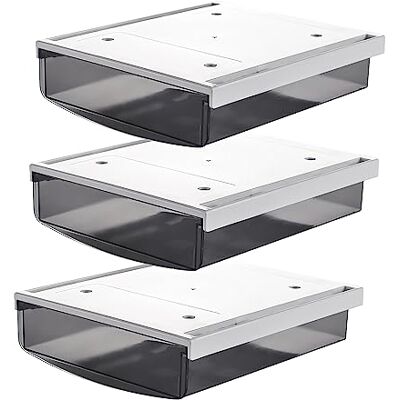 TUKA-i-AKUT TUKA 3 x 3,5 l underskrivbordslådor 24 x 21 x 8 cm, självhäftande lådor, dolda underbyggda lådor förvaringslåda under skrivbord, redskap pennlåda svart set om 3 TKD8605 TUKA-i-AKUT TUKA 3 x 3,5 l underskrivbordslådor 24 x 21 x 8 cm, självhäftande lådor, dolda underbyggda lådor förvaringslåda under skrivbord, redskap pennlåda svart set om 3 TKD8605