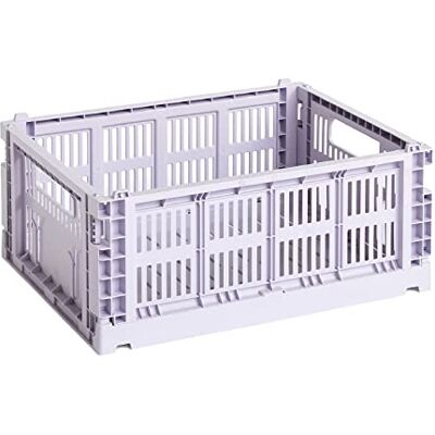 HAY Colour Crate transportlåda M tillverkad av återvunnen polypropen i färgen lavendel, mått: 34,5 cm x 26,5 cm x 14 cm, 541459, lavendel HAY Colour Crate transportlåda M tillverkad av återvunnen polypropen i färgen lavendel, mått: 34,5 cm x 26,5 cm x 14 cm, 541459, lavendel