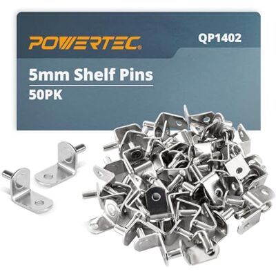 POWERTEC QP1402 5 mm hyllpinnar 50 st, L-formad hållare med hålhållare, stödpinnar för hyllor, kök, skåp, skåp, skåp, skåp och möbler, nickelpläterat hyllhandtag POWERTEC QP1402 5 mm hyllpinnar 50 st, L-formad hållare med hålhållare, stödpinnar för hyllor, kök, skåp, skåp, skåp, skåp och möbler, nickelpläterat hyllhandtag