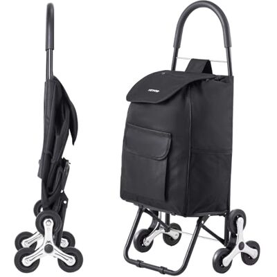 VEVOR 36 l hopfällbar shoppingvagn trappvagn med 6 hjul 450 x 350 x 965 mm Oxford-tyg förvaringsväska för shopping, kontor, flyttning, transport, utomhus, tvättstuga, svart, Vikbar shoppingvagn med 6 VEVOR 36 l hopfällbar shoppingvagn trappvagn med 6 hjul 450 x 350 x 965 mm Oxford-tyg förvaringsväska för shopping, kontor, flyttning, transport, utomhus, tvättstuga, svart, Vikbar shoppingvagn med 6