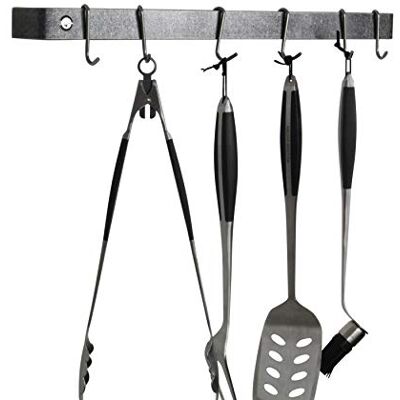 Enclume Premier 24-Inch Utensil Bar Wall Pot Rack, Hammered Steel Enclume Premier 24-Inch Utensil Bar Wall Pot Rack, Hammered Steel