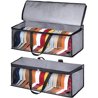 KIMBORA Mössa förvaringsväska 2-pack basebollkeps hållare hatt organiserare med bärhandtag för garderob, grå KIMBORA Mössa förvaringsväska 2-pack basebollkeps hållare hatt organiserare med bärhandtag för garderob, grå