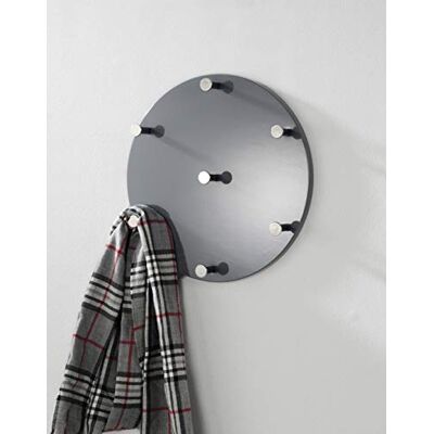 HAKU Väggklädhängare krom, grå, MDF, metall Storlek: D 5 cm x Ø 35 cm, Stil: Modern HAKU Väggklädhängare krom, grå, MDF, metall Storlek: D 5 cm x Ø 35 cm, Stil: Modern