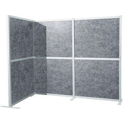 hjh OFFICE akustisk skiljevägg FLEXMIUT MODUL L 167 x 192 cm – ljudabsorberande rumsavdelare i L-form bullerskydd och insynsskydd för kontor och hemmakontor, grå hjh OFFICE akustisk skiljevägg FLEXMIUT MODUL L 167 x 192 cm – ljudabsorberande rumsavdelare i L-form bullerskydd och insynsskydd för kontor och hemmakontor, grå