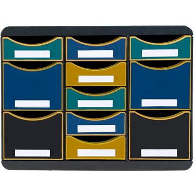 Exacompta Ref. 313505D STORE-BOX multi Néo Déco 1 Låda med 11 lådor för förvaring av små och stora kontorsredskap Yttermått: Djup 27 x Bredd 35,5 x Höjd 27,1 cm Exacompta Ref. 313505D STORE-BOX multi Néo Déco 1 Låda med 11 lådor för förvaring av små och stora kontorsredskap Yttermått: Djup 27 x Bredd 35,5 x Höjd 27,1 cm