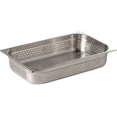 Vogue Rostfritt stål perforerad 1/1 Gastronormpanna 200 mm djup matbehållare SILVER Vogue Rostfritt stål perforerad 1/1 Gastronormpanna 200 mm djup matbehållare SILVER