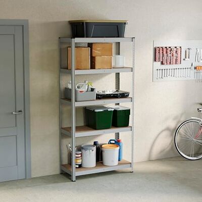 Home Vida 5 nivåer garagehylla förvaring hyllställning kraftig köksställ, galvaniserad 875 kg kapacitet, stor Home Vida 5 nivåer garagehylla förvaring hyllställning kraftig köksställ, galvaniserad 875 kg kapacitet, stor