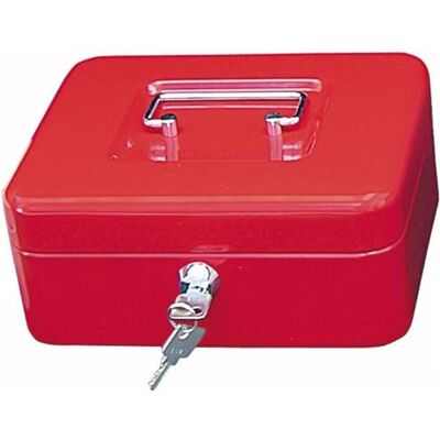WEDO 145202X kassaskåp (av pulverlackerat stål, infällbart handtag, 5-fack-myntinsats, säkerhetscylinderlås, 20 x 16 x 9 cm) röd WEDO 145202X kassaskåp (av pulverlackerat stål, infällbart handtag, 5-fack-myntinsats, säkerhetscylinderlås, 20 x 16 x 9 cm) röd