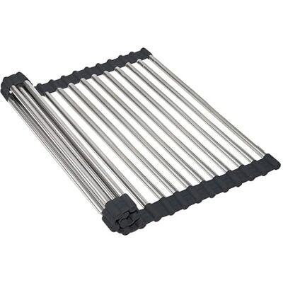 Amig Hydro Hopfällbar Diskställ 46,5 x 29,5 x 1 cm Rostfritt Stål Rostfritt Stålfärg Över-Diskställ För Torkning av Disk, Grönsaker eller Frukt Köksorganisatör Amig Hydro Hopfällbar Diskställ 46,5 x 29,5 x 1 cm Rostfritt Stål Rostfritt Stålfärg Över-Diskställ För Torkning av Disk, Grönsaker eller Frukt Köksorganisatör