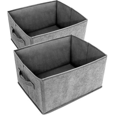 AiQInu Lådor organisationssystem garderob arrangör, 2 stycken vikbara tyg PE-hårdplatta underkläder förvaringslåda skåp arrangör för strumpor, behåar, slipsar, halsdukar AiQInu Lådor organisationssystem garderob arrangör, 2 stycken vikbara tyg PE-hårdplatta underkläder förvaringslåda skåp arrangör för strumpor, behåar, slipsar, halsdukar