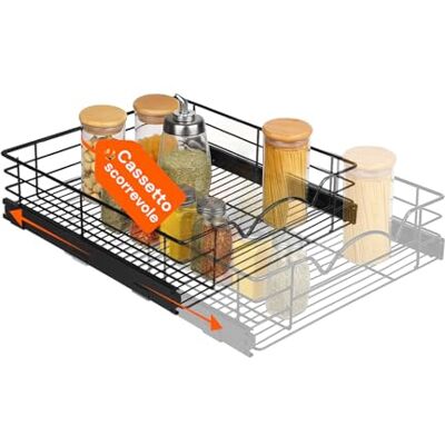 Avilia Metallorganisatör 20 kg lastkapacitet, utdragbar köksbänk, skjutbar hylla för köksskåp och låga möbler, låda 53,8 x 36 l x 9H cm, platsbesparande Avilia Metallorganisatör 20 kg lastkapacitet, utdragbar köksbänk, skjutbar hylla för köksskåp och låga möbler, låda 53,8 x 36 l x 9H cm, platsbesparande