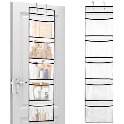 AiQInu Hängande förvaringsställ, Colgando Organizador med 5 nätfickor och 2 krokar, vikbar hängande hylla, för sovsal garderob, Baño, Cocina, Oficine (125 x 31,5 cm) AiQInu Hängande förvaringsställ, Colgando Organizador med 5 nätfickor och 2 krokar, vikbar hängande hylla, för sovsal garderob, Baño, Cocina, Oficine (125 x 31,5 cm)