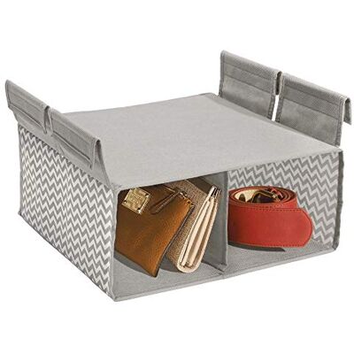 InterDesign iDesign 04051EU Chevron mjuk förvaring, hängande arrangör med 2 fack, taupe/naturliga färger InterDesign iDesign 04051EU Chevron mjuk förvaring, hängande arrangör med 2 fack, taupe/naturliga färger