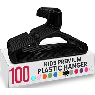 Utopia Home Barnhängare 100-pack – babyhängare i plast för garderob – barnhängare för kläder och spädbarnshängare för garderob – för daglig standardanvändning (svart) Utopia Home Barnhängare 100-pack – babyhängare i plast för garderob – barnhängare för kläder och spädbarnshängare för garderob – för daglig standardanvändning (svart)