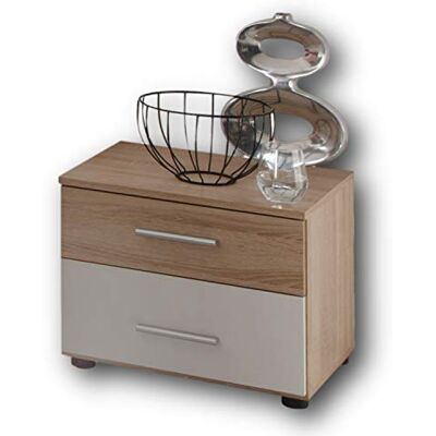 Stella Trading MARTINA modern Nachtkommode Sonoma Eiche/Weiß Stella Trading MARTINA modern Nachtkommode Sonoma Eiche/Weiß