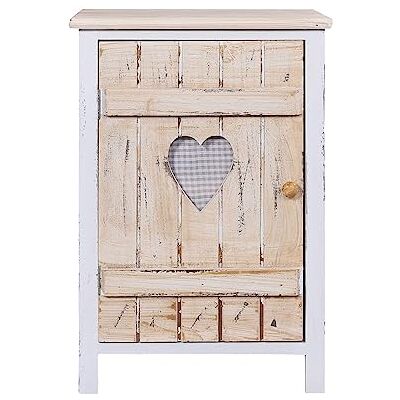 Rebecca Mobili Köksskåp, multifunktionsbyrå 1 dörr badrumsskåp, Paulownieträ, vit brun, shabby stil – mått: 57 x 40 x 30,5 cm (H x L x B) – Art. RE4352 Rebecca Mobili Köksskåp, multifunktionsbyrå 1 dörr badrumsskåp, Paulownieträ, vit brun, shabby stil – mått: 57 x 40 x 30,5 cm (H x L x B) – Art. RE4352