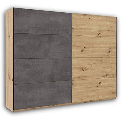 Stella Trading MOON elegant klädskåp med mycket förvaringsutrymme – mångsidigt svävskåp med konstnärsan ekutseende, betonoxid modern Breite: 270 cm Artisan eiche/betonoxid Stella Trading MOON elegant klädskåp med mycket förvaringsutrymme – mångsidigt svävskåp med konstnärsan ekutseende, betonoxid modern Breite: 270 cm Artisan eiche/betonoxid