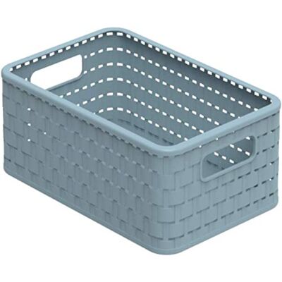Rotho förvaringsbox 6 l i rottinglook A5, plast (PP) BPA-fri, blå, A5/6l (28 x 18,5 x 12,6 cm) Rotho förvaringsbox 6 l i rottinglook A5, plast (PP) BPA-fri, blå, A5/6l (28 x 18,5 x 12,6 cm)
