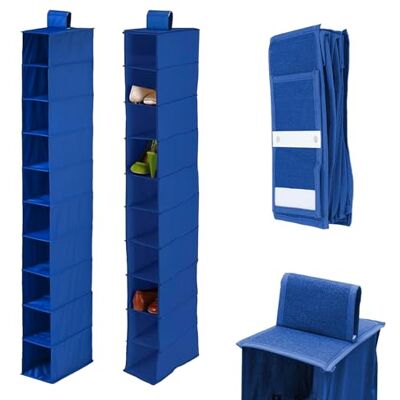 Avilia Uppsättning av 2 multifunktionell blå byrå med 10 fack på 30,8 x 18 x 5 cm Organisation att hänga, smart och praktisk för skor, handdukar och olika tillbehör optimera utrymmet Avilia Uppsättning av 2 multifunktionell blå byrå med 10 fack på 30,8 x 18 x 5 cm Organisation att hänga, smart och praktisk för skor, handdukar och olika tillbehör optimera utrymmet