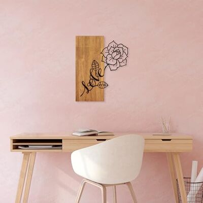 Wallity Elegant dekorativa väggtillbehör i trä, 47 x 58 cm, 100% trä och metall, valnöt och svart unik design, perfekt för heminredning lätt och snygg Wallity Elegant dekorativa väggtillbehör i trä, 47 x 58 cm, 100% trä och metall, valnöt och svart unik design, perfekt för heminredning lätt och snygg