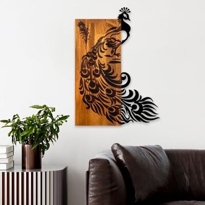 Wallity Elegant dekorativa väggtillbehör i trä, valnöt och svart, 47 x 65 x 3 cm 100% trä (3 cm) och metall (1,5 mm) unik design för snygg heminredning Wallity Elegant dekorativa väggtillbehör i trä, valnöt och svart, 47 x 65 x 3 cm 100% trä (3 cm) och metall (1,5 mm) unik design för snygg heminredning
