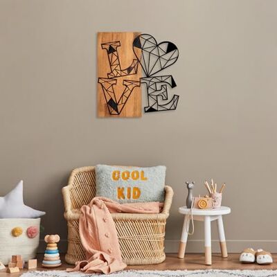 Wallity Elegant dekorativa väggtillbehör i trä, valnöt och svart, 56 x 58 cm 50% trä (3 cm tjock) & 50% metall unik design med naturliga variationer Wallity Elegant dekorativa väggtillbehör i trä, valnöt och svart, 56 x 58 cm 50% trä (3 cm tjock) & 50% metall unik design med naturliga variationer