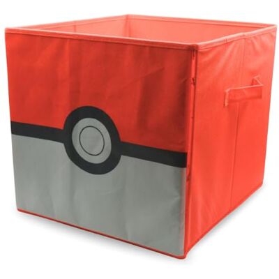 HOX Hopfällbar förvaringslåda för barn, tygleksak, förvaringskub med handtag – Pokémon-pokeball HOX Hopfällbar förvaringslåda för barn, tygleksak, förvaringskub med handtag – Pokémon-pokeball