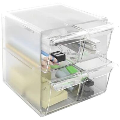 m-office Kali Modulär Organizer Stackbar Archicubo Tillverkad I Transparent Polystyren Med 4 Små Lådor (Transparent Crystal) m-office Kali Modulär Organizer Stackbar Archicubo Tillverkad I Transparent Polystyren Med 4 Små Lådor (Transparent Crystal)