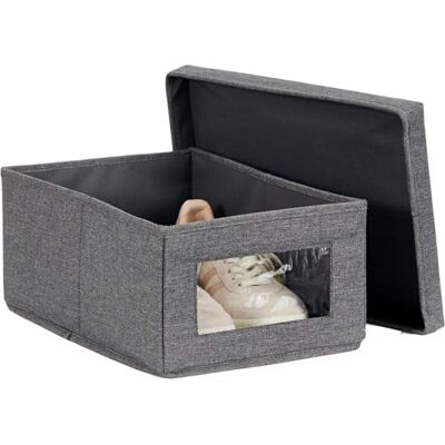 LOVE !T STORE !T LOVE IT STORE IT Premium förvaringslåda med lock – dammskyddad skolåda med visningsfönster – stapelbar för att spara utrymme – grå – 23 x 34 x 15 cm LOVE !T STORE !T LOVE IT STORE IT Premium förvaringslåda med lock – dammskyddad skolåda med visningsfönster – stapelbar för att spara utrymme – grå – 23 x 34 x 15 cm