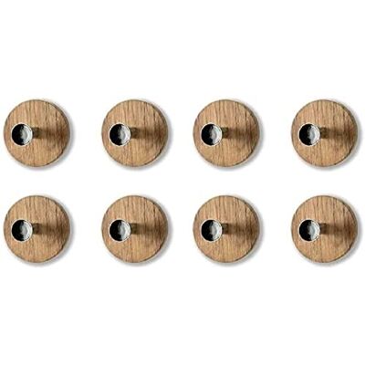 HAKU Garderobsknoppar set om 8 krom, vild ek, MDF, metall Storlek: D 5,00 cm x Ø 7,00 cm, Stil: Modern HAKU Garderobsknoppar set om 8 krom, vild ek, MDF, metall Storlek: D 5,00 cm x Ø 7,00 cm, Stil: Modern