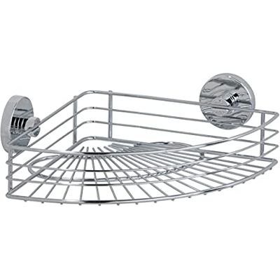 Wenko Vacuum-Loc® Hörnhylla, vägghylla för montering utan borrning, praktisk duschhylla med smart vakuumfäste, hylla för badrum och kök av förkromad metall, 35 x 9 x 22,5 cm Wenko Vacuum-Loc® Hörnhylla, vägghylla för montering utan borrning, praktisk duschhylla med smart vakuumfäste, hylla för badrum och kök av förkromad metall, 35 x 9 x 22,5 cm