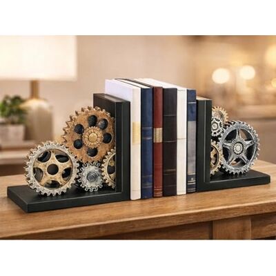 Bellaa Vintage stil industriell utrustning skulptur harts dekorativa bokstöd Bellaa Vintage stil industriell utrustning skulptur harts dekorativa bokstöd