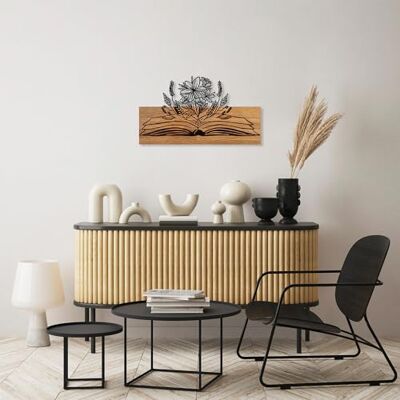 Wallity Elegant dekorativa väggtillbehör i trä, valnöt och svart, 33 x 58 cm 50% trä (3 cm tjock) & 50% metall unik design med naturliga variationer Wallity Elegant dekorativa väggtillbehör i trä, valnöt och svart, 33 x 58 cm 50% trä (3 cm tjock) & 50% metall unik design med naturliga variationer