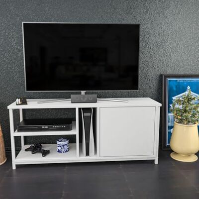 Hanah Home skandinavisk TV-stativ, vit, 120 x 35,3 x 50,8 cm 100% melaminbelagd partikelbräda, 18 mm tjock snygg och funktionell för moderna vardagsrum Hanah Home skandinavisk TV-stativ, vit, 120 x 35,3 x 50,8 cm 100% melaminbelagd partikelbräda, 18 mm tjock snygg och funktionell för moderna vardagsrum