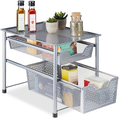 Relaxdays - Schubladenregal - Silber - Storage organizer Relaxdays - Schubladenregal - Silber - Storage organizer