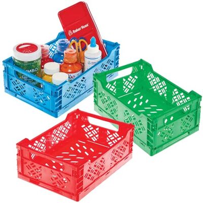 Baker Ross FN273 Vikbar förvaringslåda 3-pack, stapelbara förvaringslådor med flera användningsområden för flytt, dokument, organisering Baker Ross FN273 Vikbar förvaringslåda 3-pack, stapelbara förvaringslådor med flera användningsområden för flytt, dokument, organisering
