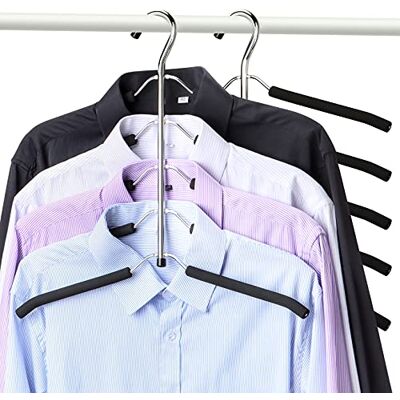Hangerspace Galgar platsbesparande klädhängare 2-pack svängarm halkfri vadderad klädhängare 5 lager slitstark rostfritt stål tröja skjorta hängare garderob förvaring organisatör Hangerspace Galgar platsbesparande klädhängare 2-pack svängarm halkfri vadderad klädhängare 5 lager slitstark rostfritt stål tröja skjorta hängare garderob förvaring organisatör