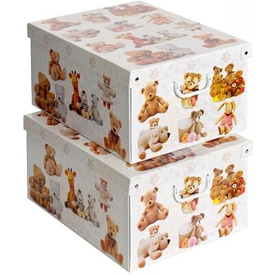Lavatelli Kanguru Collection Peluches dekorativ förvaringslåda med handtag och lock, flerfärgad, stor 2 delar, 50 x 39 x 24 cm Lavatelli Kanguru Collection Peluches dekorativ förvaringslåda med handtag och lock, flerfärgad, stor 2 delar, 50 x 39 x 24 cm