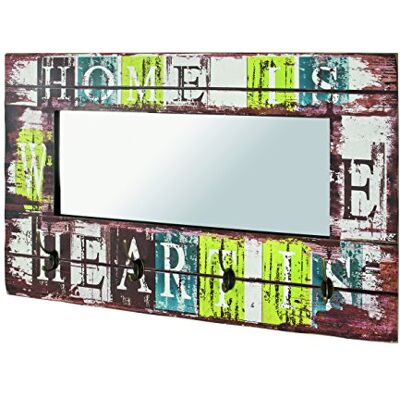 HAKU Väggklädhängare motiv, vintage, MDF, metall, spegel Storlek: B 80 cm x H 52 cm x D 10 cm, Stil: Industriell HAKU Väggklädhängare motiv, vintage, MDF, metall, spegel Storlek: B 80 cm x H 52 cm x D 10 cm, Stil: Industriell