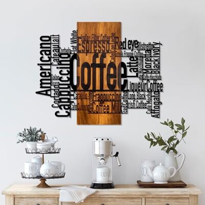 Wallity Elegant dekorativa väggtillbehör i trä, valnöt och svart, 72 x 58 x 3 cm 100% trä (3 cm) och metall (1,5 mm) unik design för snygg heminredning Wallity Elegant dekorativa väggtillbehör i trä, valnöt och svart, 72 x 58 x 3 cm 100% trä (3 cm) och metall (1,5 mm) unik design för snygg heminredning