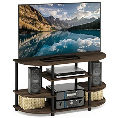 Furinno JAYA Enkel design hörn TV-stativ, TV-enhet, underhållningscenter, Columbia Walnut/Svart Furinno JAYA Enkel design hörn TV-stativ, TV-enhet, underhållningscenter, Columbia Walnut/Svart