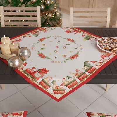 PETTI Artigiani Italiani Julbordscentrum, bordslöpare för julkök, bordslöpare 90 x 90 cm, Gnomo-mittbord, 100 % tillverkad i Italien PETTI Artigiani Italiani Julbordscentrum, bordslöpare för julkök, bordslöpare 90 x 90 cm, Gnomo-mittbord, 100 % tillverkad i Italien