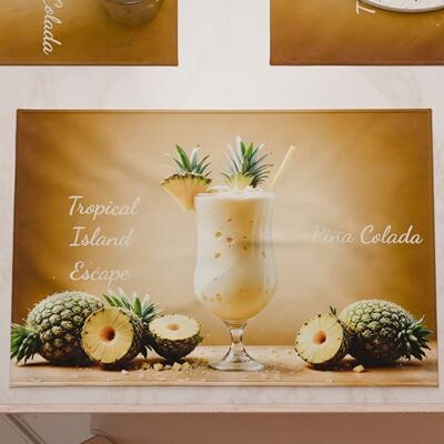 PETTI Artigiani Italiani Amerikanska bordstabletter med digitalt tryck, amerikanska bordstabletter av tyg och tvättbara (set om 2-30 x 45 cm) Pina Colada, 100% tillverkad i Italien PETTI Artigiani Italiani Amerikanska bordstabletter med digitalt tryck, amerikanska bordstabletter av tyg och tvättbara (set om 2-30 x 45 cm) Pina Colada, 100% tillverkad i Italien