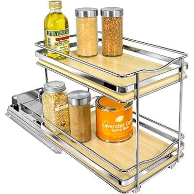 Lynk Professional ® Élite™ utdragbar kryddhylla organiserare för skåp – livstids begränsad garanti – utdragbar hylla, 15 cm bred, trä och krom glidande kryddorganiseringshylla – dubbel Lynk Professional ® Élite™ utdragbar kryddhylla organiserare för skåp – livstids begränsad garanti – utdragbar hylla, 15 cm bred, trä och krom glidande kryddorganiseringshylla – dubbel