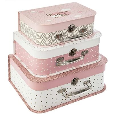 ATMOSPHERA CREATEUR D'INTERIEUR Set med 3 Douceur barnfodral inredningsarkitekt atmosfär, rosa ATMOSPHERA CREATEUR D'INTERIEUR Set med 3 Douceur barnfodral inredningsarkitekt atmosfär, rosa