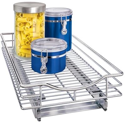 Lynk Professional ® Utdragbar skåpsorganisatör – utdragbar förvaringslåda under skåp – 28 cm bred x 53 cm djup – krom Lynk Professional ® Utdragbar skåpsorganisatör – utdragbar förvaringslåda under skåp – 28 cm bred x 53 cm djup – krom