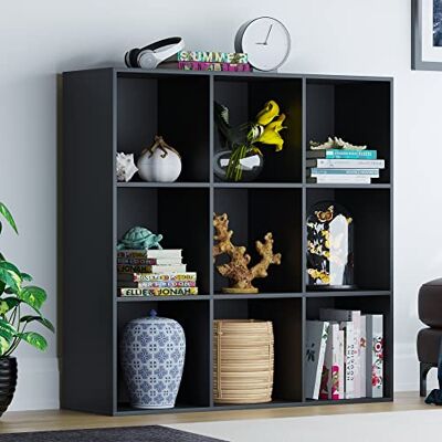 Vida Designs Durham kub bokhylla förvaring organiserare vardagsrum bokhylla hem kontor möbler (9 kuber, svart) Vida Designs Durham kub bokhylla förvaring organiserare vardagsrum bokhylla hem kontor möbler (9 kuber, svart)