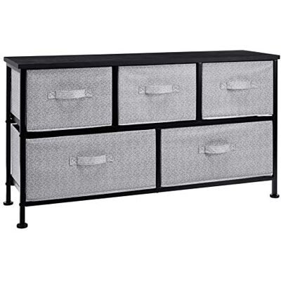 Basics BSK-008BK Garderobelåda - 5 tygfack - Svart Basics BSK-008BK Garderobelåda - 5 tygfack - Svart