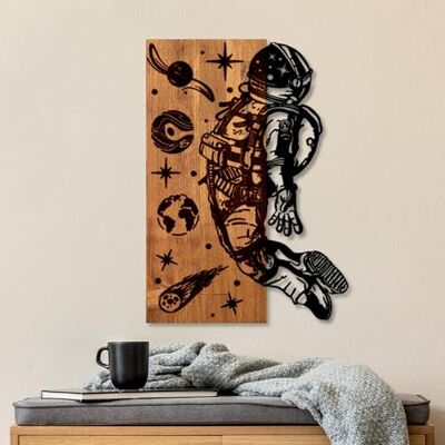 Wallity Elegant dekorativa väggtillbehör i trä, valnöt och svart, 42 x 58 x 3 cm 50% trä (3 cm) och 50% metall (1,5 cm) unik design för snygg heminredning Wallity Elegant dekorativa väggtillbehör i trä, valnöt och svart, 42 x 58 x 3 cm 50% trä (3 cm) och 50% metall (1,5 cm) unik design för snygg heminredning