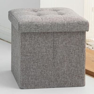 Oak & Tea Ek och te förvaringsottoman sits vikbar förvaringslåda med lock vikbar fotpall för barn vuxna leksak förvaringsbox grå 30 x 30 x 30 cm Oak & Tea Ek och te förvaringsottoman sits vikbar förvaringslåda med lock vikbar fotpall för barn vuxna leksak förvaringsbox grå 30 x 30 x 30 cm